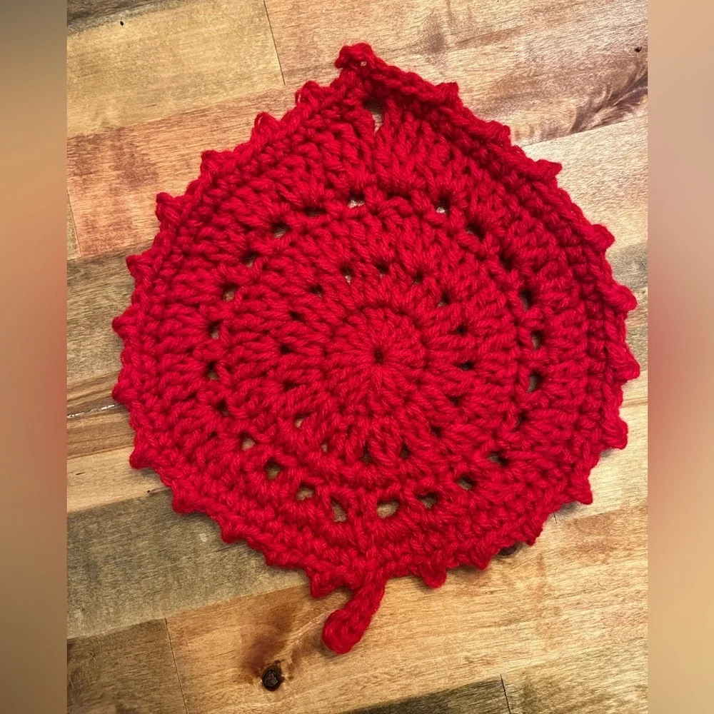 Elegant Black Crochet Trivet Set